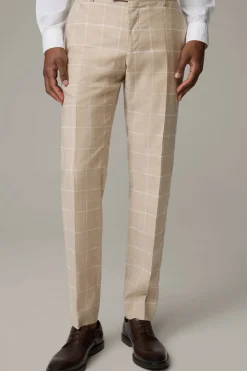 Strellson Hosen-Baukasten-Bügelfaltenhose Max, beige kariert
