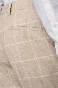 Strellson Hosen-Baukasten-Bügelfaltenhose Max, beige kariert