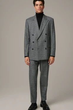 Strellson Hosen-Baukasten-Bundfaltenhose Lois, grau meliert