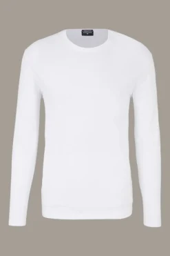 Strellson Tshirts & Sweats-Baumwoll-Longsleeve Tyler, wei&szlig;