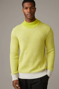 Strellson Strick-Baumwoll-Pullover Adrian, hellgelb meliert