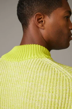 Strellson Strick-Baumwoll-Pullover Adrian, hellgelb meliert