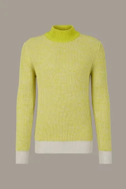 Strellson Strick-Baumwoll-Pullover Adrian, hellgelb meliert