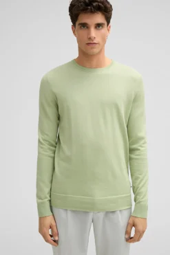 Strellson Strick-Baumwoll-Pullover Vincent, hellgr&uuml;n