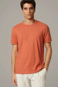 Strellson Tshirts & Sweats-Baumwoll-T-Shirt Colin, orange strukturiert