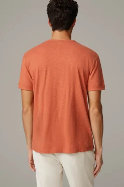 Strellson Tshirts & Sweats-Baumwoll-T-Shirt Colin, orange strukturiert