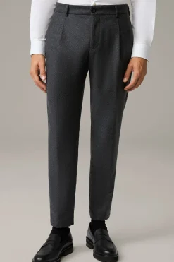 Strellson Hosen-Bundfaltenhose Lois, anthrazit meliert