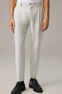 Strellson Hosen-Bundfaltenhose Lois, offwhite meliert