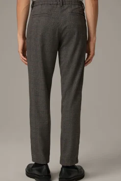 Strellson Hosen-Bundfaltenhose Lou, braun kariert