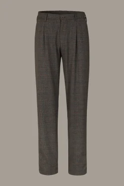 Strellson Hosen-Bundfaltenhose Lou, braun kariert