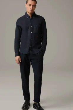 Strellson Hosen-Bundfaltenhose Louis, meliert