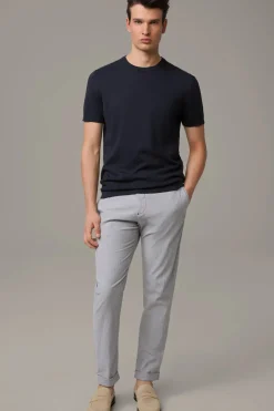 Strellson Hosen-Chino Luc, navy/weiß strukturiert