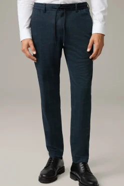 Strellson Hosen-Flex Cross Baumwoll-Mix-Chino Saturn, dunkelblau kariert