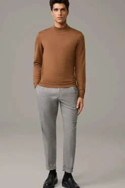 Strellson Hosen-Flex Cross Bundfaltenhose Louis, beige kariert