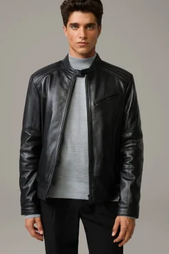 Strellson Jacken|Lederjacken-Gefütterte Biker-Lederjacke Wells,