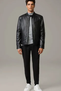 Strellson Jacken|Lederjacken-Gefütterte Biker-Lederjacke Wells,