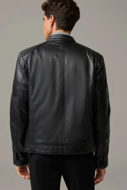 Strellson Jacken|Lederjacken-Gefütterte Biker-Lederjacke Wells,