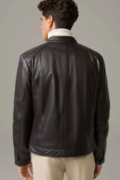 Strellson Jacken|Lederjacken-Gefütterte Biker-Lederjacke Wells,