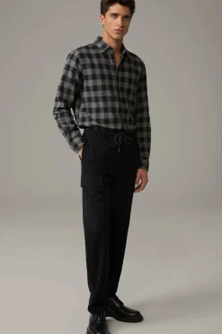 Strellson Hemden-Hemd Cartoon, grau/navy kariert