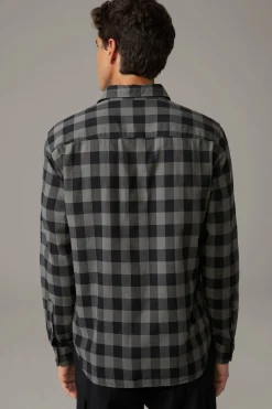 Strellson Hemden-Hemd Cartoon, grau/navy kariert