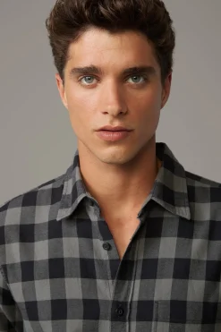 Strellson Hemden-Hemd Cartoon, grau/navy kariert