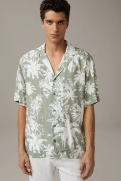 Strellson Hemden-Kurzarm-Hemd Cliro, grün/weiß gemustert