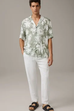 Strellson Hemden-Kurzarm-Hemd Cliro, grün/weiß gemustert