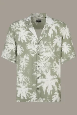 Strellson Hemden-Kurzarm-Hemd Cliro, grün/weiß gemustert