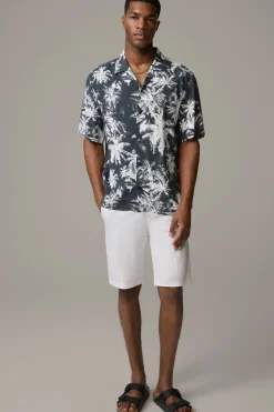 Strellson Hemden-Kurzarm-Hemd Cliro, /weiß gemustert