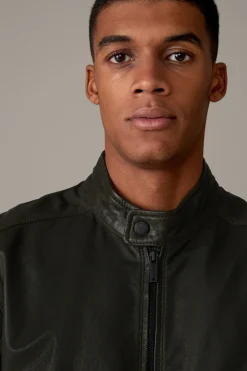 Strellson Lederjacken-Lederjacke Bornie, dark oliv