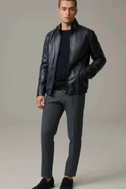 Strellson Jacken|Lederjacken-Lederjacke Jim, dark navy
