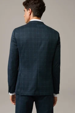 Strellson Sakkos-Leinen-Mix-Sakko Acon, navy gemustert