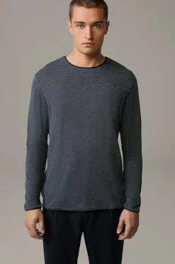 Strellson Tshirts & Sweats-Longsleeve Prospect, dunkelgrau meliert