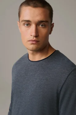 Strellson Tshirts & Sweats-Longsleeve Prospect, dunkelgrau meliert