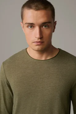 Strellson Tshirts & Sweats-Longsleeve Prospect, khaki meliert