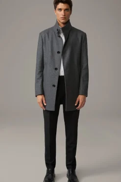 Strellson Mäntel-Mantel Finchley 2.0, dunkelgrau meliert