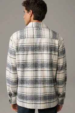 Strellson Hemden-Overshirt Nalon, offwhite/grau kariert
