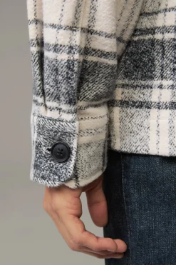 Strellson Hemden-Overshirt Nalon, offwhite/grau kariert