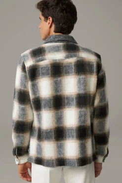 Strellson Hemden-Overshirt Noel, beige/grau kariert