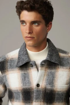 Strellson Hemden-Overshirt Noel, beige/grau kariert