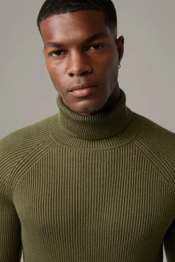 Strellson Strick-Rollkragenpullover Hamilton, oliv