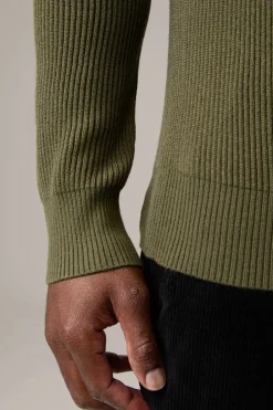 Strellson Strick-Rollkragenpullover Hamilton, oliv