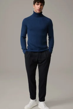 Strellson Strick-Rollkragenpullover Hamilton, blau