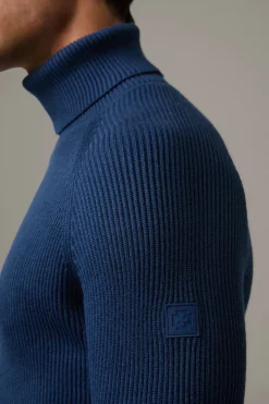 Strellson Strick-Rollkragenpullover Hamilton, blau