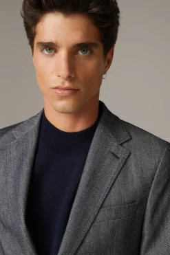 Strellson Sakkos-Schurwoll-Mix Baukasten-Sakko Acon, blau meliert