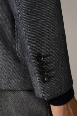 Strellson Sakkos-Schurwoll-Mix Baukasten-Sakko Acon, blau meliert