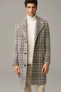 Strellson Mäntel-Schurwoll-Mix-Mantel Cabbano, braun strukturiert