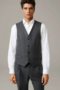 Strellson Westen|Sakkos-Schurwoll-Weste Giles, grau meliert