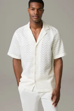 Strellson Strick|Hemden-Strick-Hemd Cliro, weiß