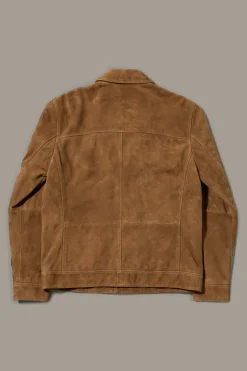 Strellson Jacken|Lederjacken-Velours-Lederjacke Caster X Moritz Taylor, dunkelbeige